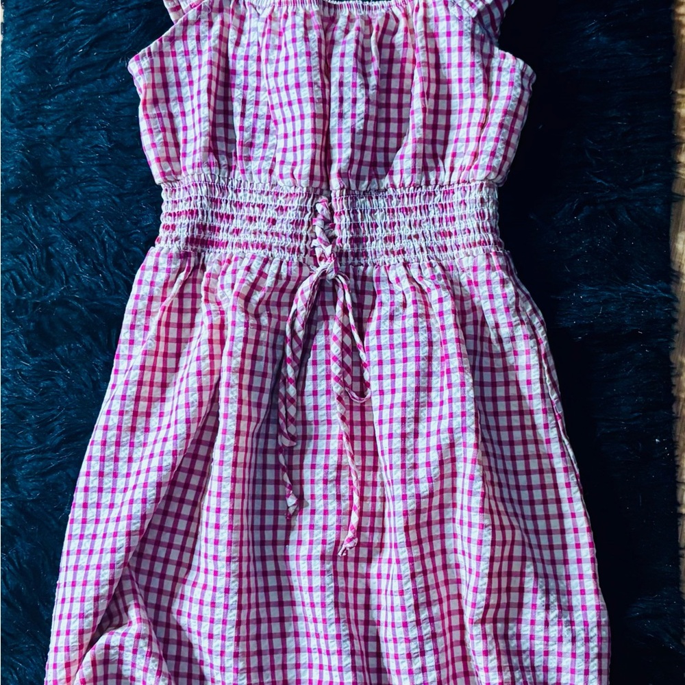 Pink and White Gingham Kids Dress